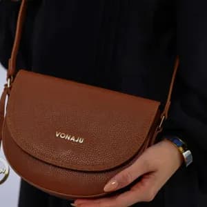 vonajubrownflapleatherbag