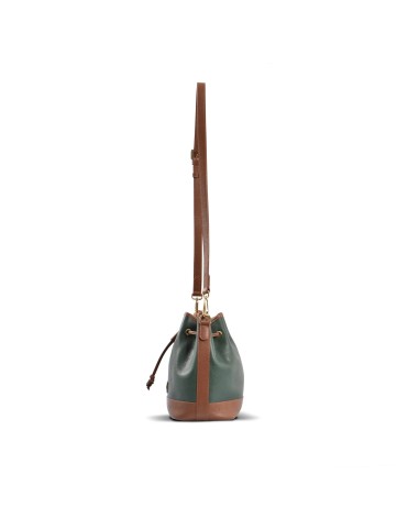 VONAJU GREEN LEATHER BUCKET BAG