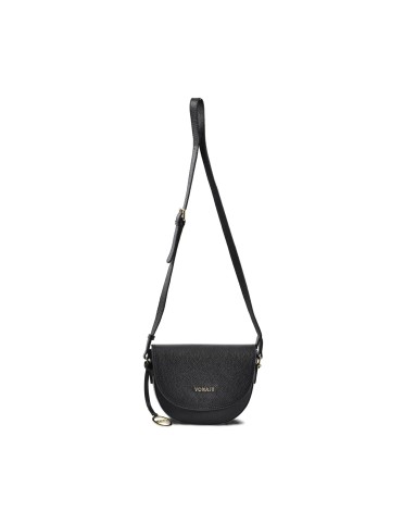 VONAJU BLACK FLAP LEATHER BAG