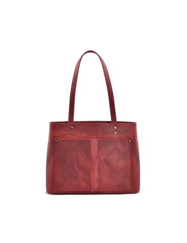 VONAJU RED LEATHER TOTE BAG