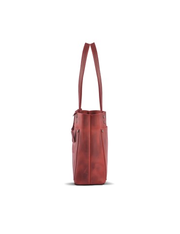 VONAJU RED LEATHER TOTE BAG